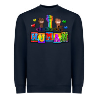 Navy we are all human Heavyweight Sweatshirt - Zillion Design Studio