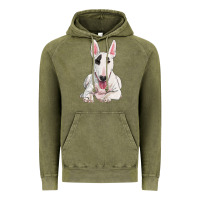 Vintage Olive bull terrier Vintage Hoodie - RanaPortraitStore