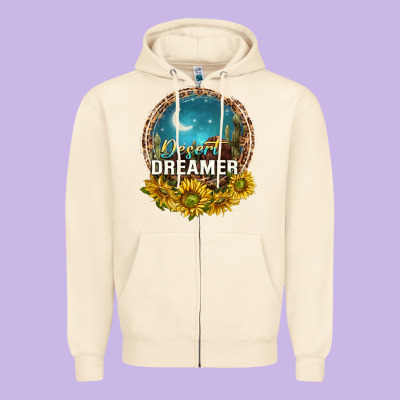 Desert Dreamer Zipper Hoodie Designed By Nancycooperartshop