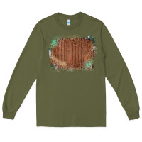 Army Green Wood Glitter Leopard Pattern Frame Long Sleeve Tee - Bettercallsaul