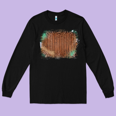 Wood Glitter Leopard Pattern Frame Long Sleeve Tee Designed By Bettercallsaul