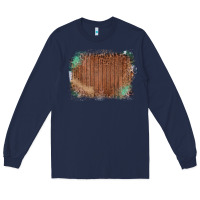 Navy Wood Glitter Leopard Pattern Frame Long Sleeve Tee - Bettercallsaul