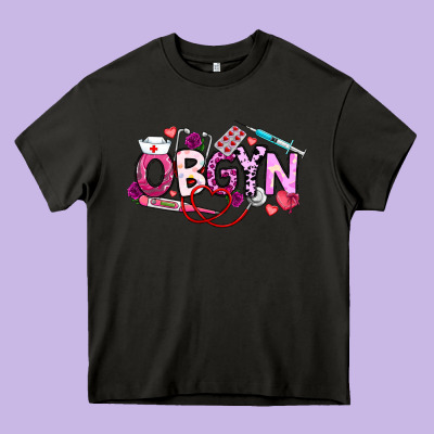 Valentine Obgyn Heavy Core Tee Designed By Cowhidedigitalart