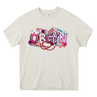 Cream Valentine OBGYN Heavy Core Tee - CowhideDigitalArt