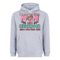 Heather Grey i have two titles mom and grandma and i rock them Heavyweight Hoodie - MaliasSmallBusiness