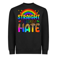 Black straight against hate Heavyweight Sweatshirt - Zillion Design Studio