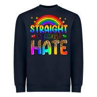 Navy straight against hate Heavyweight Sweatshirt - Zillion Design Studio