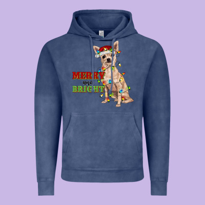 Merry And Bright Chihuahua Vintage Hoodie Designed By Ranaportraitstore