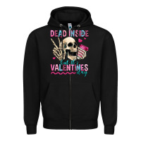 Black dead inside but it's valentines day Zipper Hoodie - Jasminsmagicworld