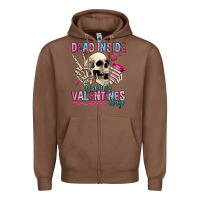 Chestnut dead inside but it's valentines day Zipper Hoodie - Jasminsmagicworld