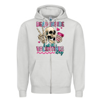 Dove Grey dead inside but it's valentines day Zipper Hoodie - Jasminsmagicworld