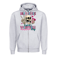 Heather Grey dead inside but it's valentines day Zipper Hoodie - Jasminsmagicworld