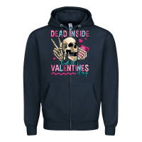 Navy dead inside but it's valentines day Zipper Hoodie - Jasminsmagicworld