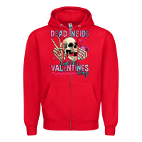 Red dead inside but it's valentines day Zipper Hoodie - Jasminsmagicworld