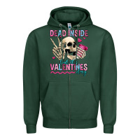 Sports Green dead inside but it's valentines day Zipper Hoodie - Jasminsmagicworld