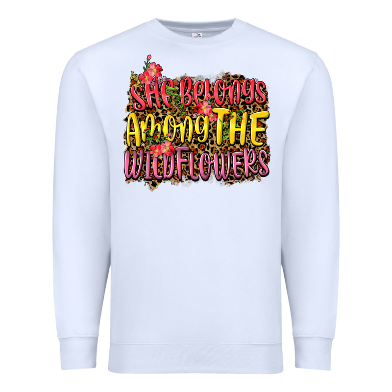 She Belongs Among The Wildflowers Premium Sweatshirt by NancyCooperArtShop | Teevron