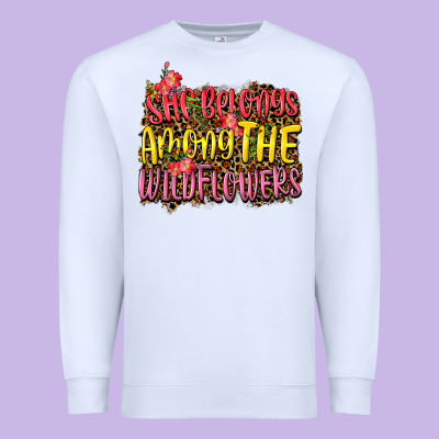 She Belongs Among The Wildflowers Premium Sweatshirt Designed By Nancycooperartshop