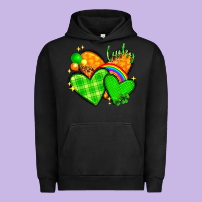 St Patricks Day Hearts Png Urban Hoodie Designed By Nancycooperartshop
