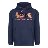 Navy happy valentines day cats Heavyweight Hoodie - MaliasSmallBusiness