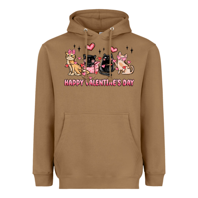 Happy Valentines Day Cats Heavyweight Hoodie by MaliasSmallBusiness | Teevron