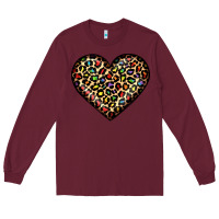 Burgundy pride leopard heart Long Sleeve Tee - JahusDesignShop