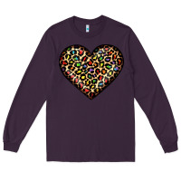 Plum pride leopard heart Long Sleeve Tee - JahusDesignShop
