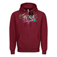 Burgundy dialysis nurse Zipper Hoodie - NancyCooperArtShop