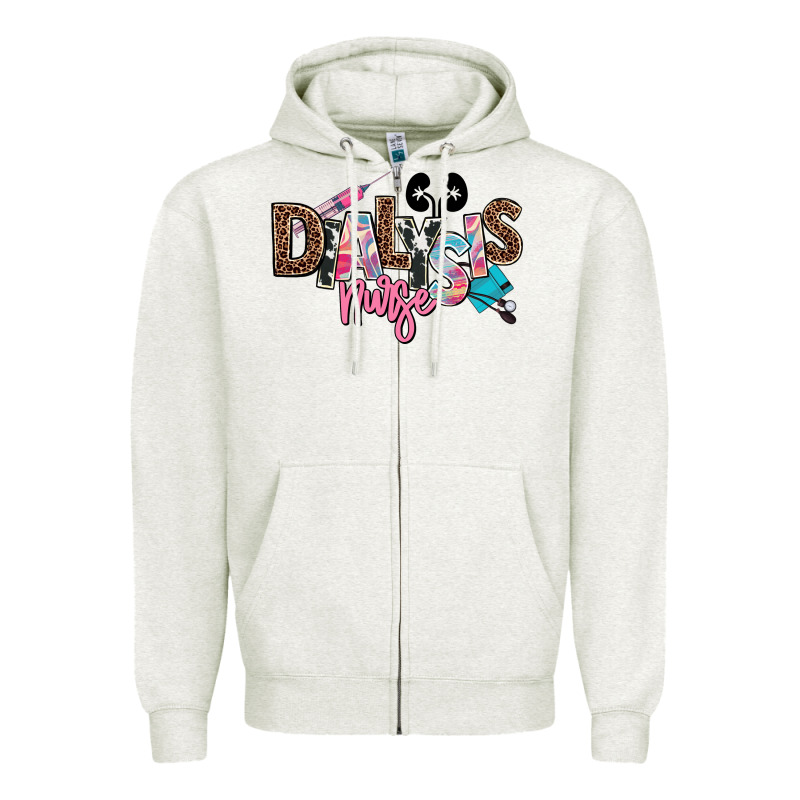 Dialysis Nurse Zipper Hoodie by NancyCooperArtShop | Teevron