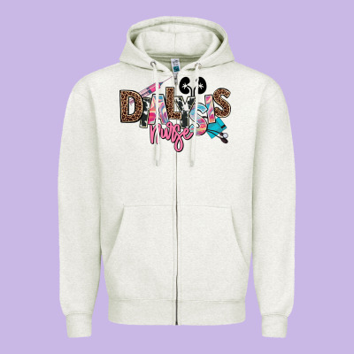 Dialysis Nurse Zipper Hoodie Designed By Nancycooperartshop
