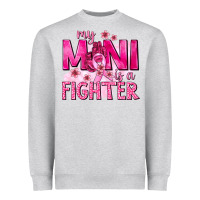 Heather Grey My Mini Is a Fighter with Ribbon Heavyweight Sweatshirt - texasbilliewilder