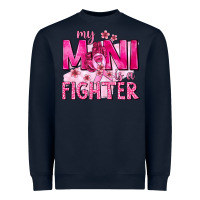 Navy My Mini Is a Fighter with Ribbon Heavyweight Sweatshirt - texasbilliewilder