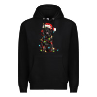 Black christmas newfoundland dog Premium Hoodie - LillyAllenDesigns