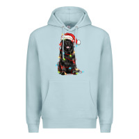 Blue Mist christmas newfoundland dog Premium Hoodie - LillyAllenDesigns