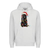 Dove Grey christmas newfoundland dog Premium Hoodie - LillyAllenDesigns