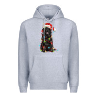 Heather Grey christmas newfoundland dog Premium Hoodie - LillyAllenDesigns