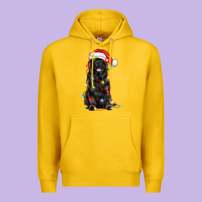 Christmas Newfoundland Dog Premium Hoodie Designed By Lillyallendesigns