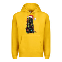 Lemon christmas newfoundland dog Premium Hoodie - LillyAllenDesigns