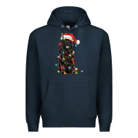 Navy christmas newfoundland dog Premium Hoodie - LillyAllenDesigns