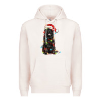 Pale Pink christmas newfoundland dog Premium Hoodie - LillyAllenDesigns