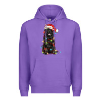 Purple christmas newfoundland dog Premium Hoodie - LillyAllenDesigns