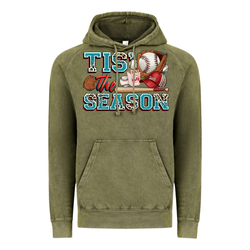 Tis' The Season Baseball Vintage Hoodie by Zillion Design Studio | Teevron