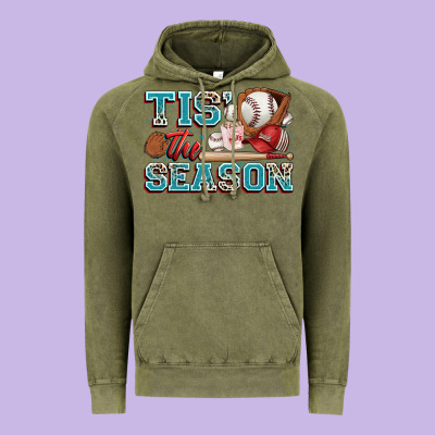 Tis' The Season Baseball Vintage Hoodie Designed By Zillion Design Studio