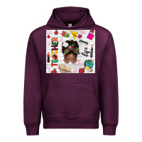 Mauve Wine afro teacher life Urban Hoodie - NancyCooperArtShop