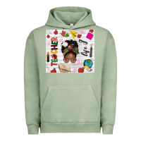 Pigment Oil Green afro teacher life Urban Hoodie - NancyCooperArtShop