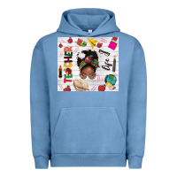 Pigment Pebble Blue afro teacher life Urban Hoodie - NancyCooperArtShop