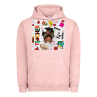 Pigment Salmon afro teacher life Urban Hoodie - NancyCooperArtShop