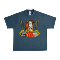 Midnight Navy Fall Cow Urban Heavy Tee - CowhideDigitalArt