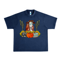 Navy Fall Cow Urban Heavy Tee - CowhideDigitalArt