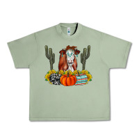 Oil Green Fall Cow Urban Heavy Tee - CowhideDigitalArt
