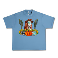Pebble Blue Fall Cow Urban Heavy Tee - CowhideDigitalArt